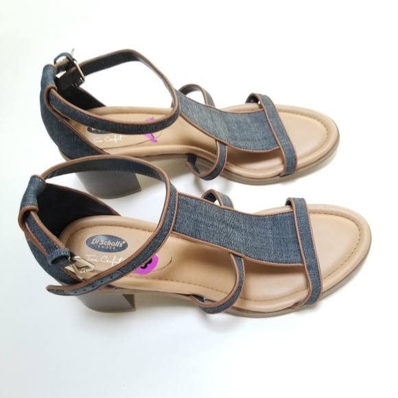 Dr Scholl's Denim Block Heel Strappy Sandal - Picture 3 of 6